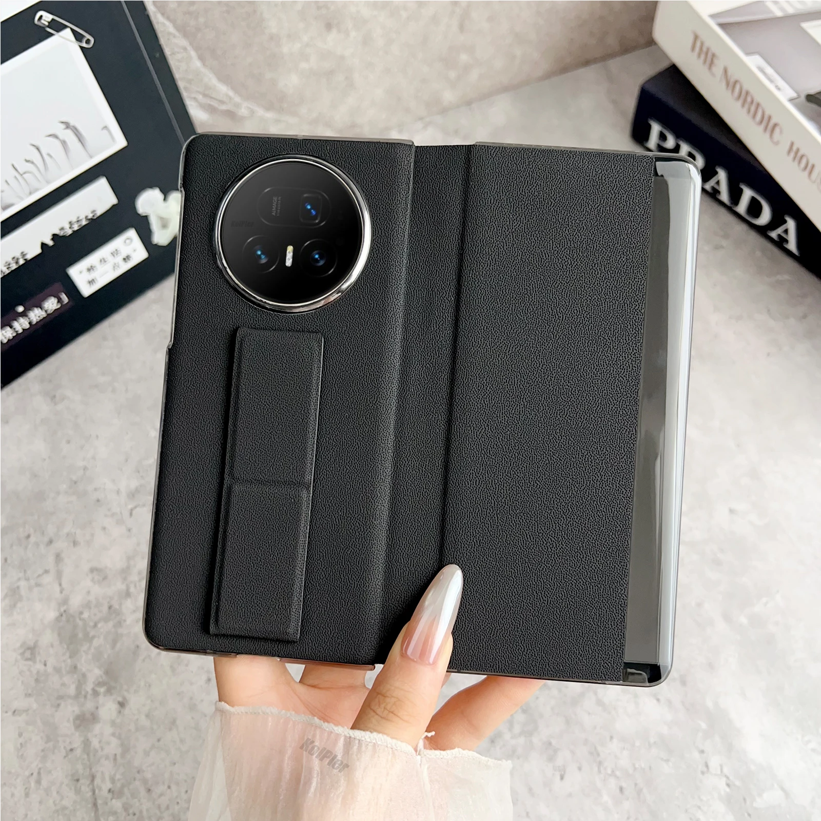 Premium Genuine Leather Flip Cover with Smart Touch for Enhanced Protection and Convenience