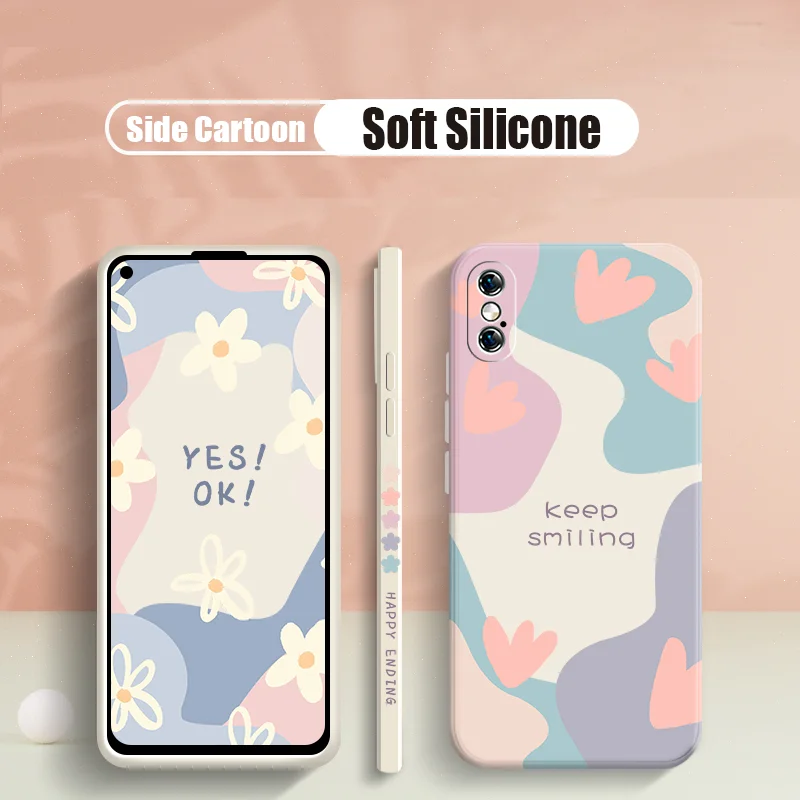 Custodia Per Telefono Con Fiori Carini Per Xiaomi 11T Mi 6X8 9 Se A2 A3 11I 11X Pro 11 Lite 5G Cc9 Cc9E Mix 2S 3 4 Cover Morbida In Silicone Quadrato