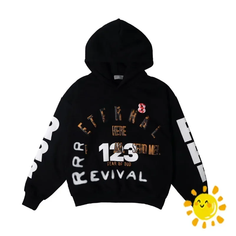 

New RRR123 Hoodie Men Women Puff Print RRR-123 Logo Pullover Hip Hop