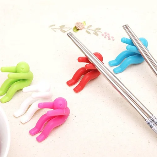 Creative Pot Cover Kitchen Accessories Household Frying Pan Cookware Overflow Device Silicone Lid Insert Chopsticks Holder 2PCS