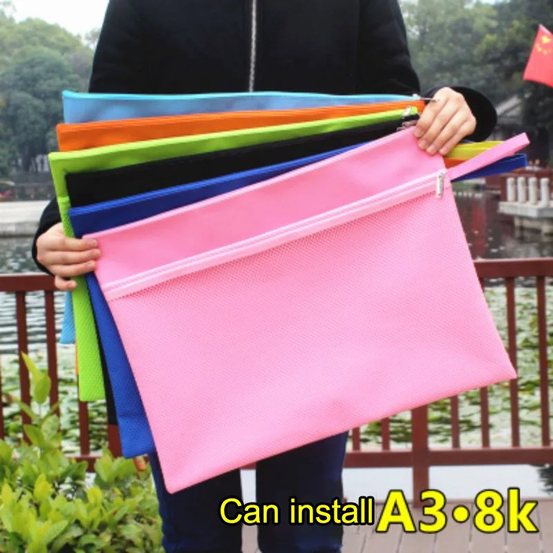 

A3 File Bag Large Portable Zipper Bag Student 8k Sketch Art Bag Drawing Paper Document Filing Products Canvas Storage Bag