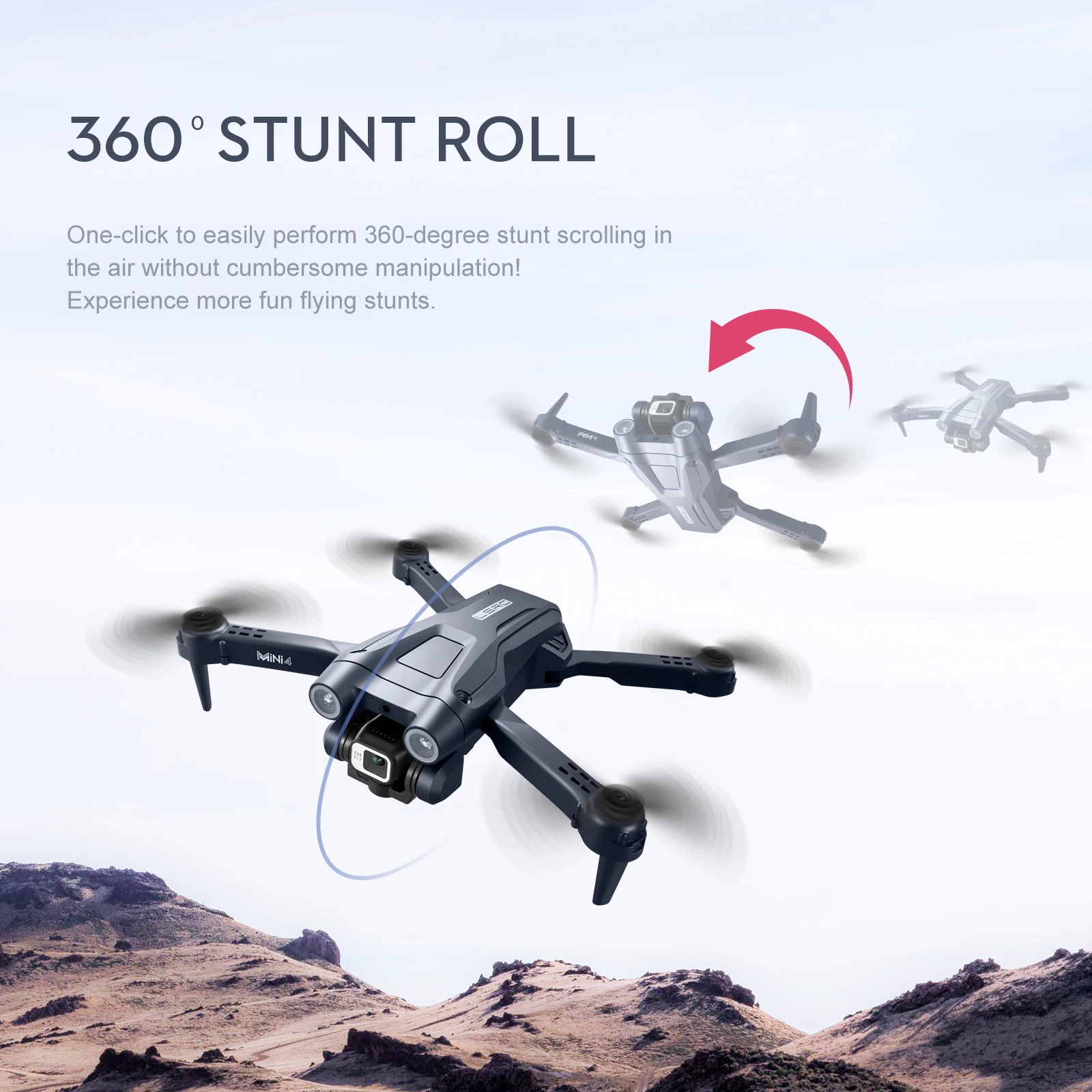 KBDFA MINI4 Drone, 360 stunt roll one-click to easily perform 360-degree stunt scroll