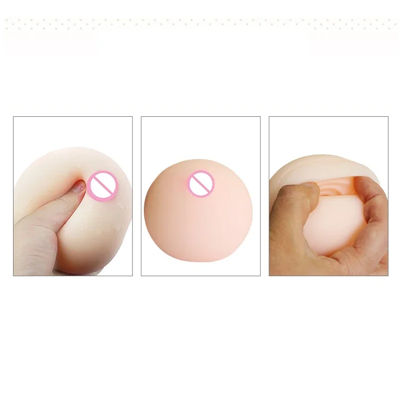 Silicone 4D Artificial Breasts False Chest Vagina Sex Toy For Man Soft Mini Boobs Ball Masturb Sexules Toy For Adult Product Sex