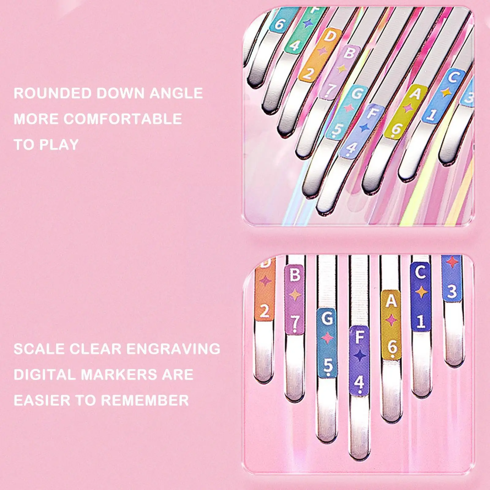 17/21 Keys Kalimba Transparent Acrylic Thumb Piano Study Kalimba Tune Piano Booklet with Starter Stickers Finger Case Hamme R0H0