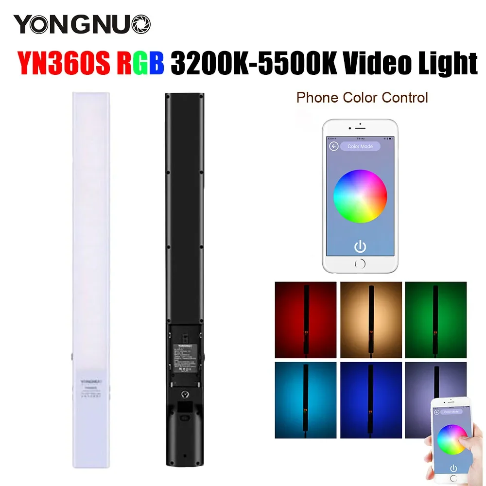

YONGNUO YN360s LED Video Photography Light 3200K-5500K RGB Colorful Ice Stick Professional Photo Lamp with APP Remote Control