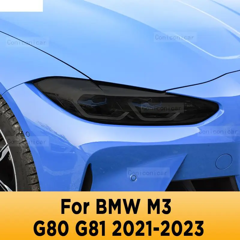 

Для BMW M3 G80 G81 2021-2023 Автомобильная внешняя фара Защита от царапин передняя лампа ТИНТ фотолампа аксессуары для ремонта крышки