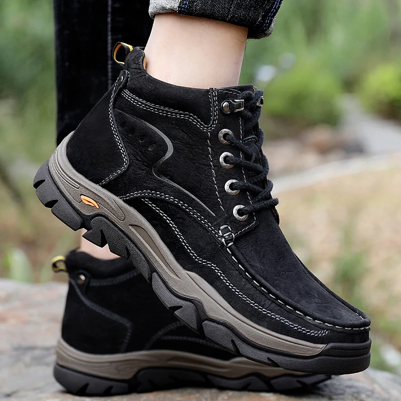 Luxuriöse Herren Motorradstiefel Aus Leder Mit Winterfutter_voghion.com