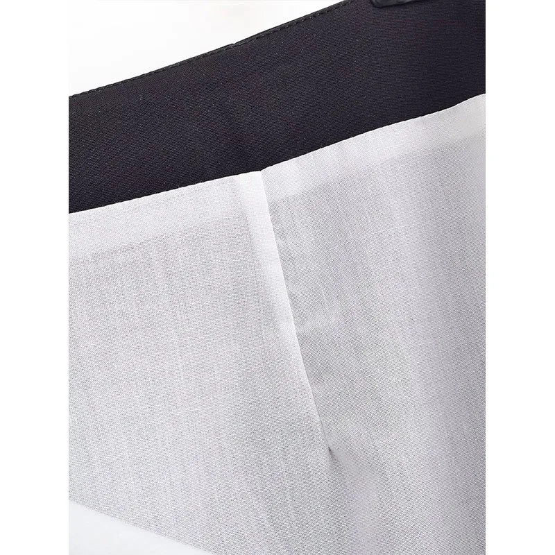 Chic Black White Splicing Long Skirts For Women 2025 New Fashion Midi Skirt Street Casual Holiday Skirts ﻿Mujer