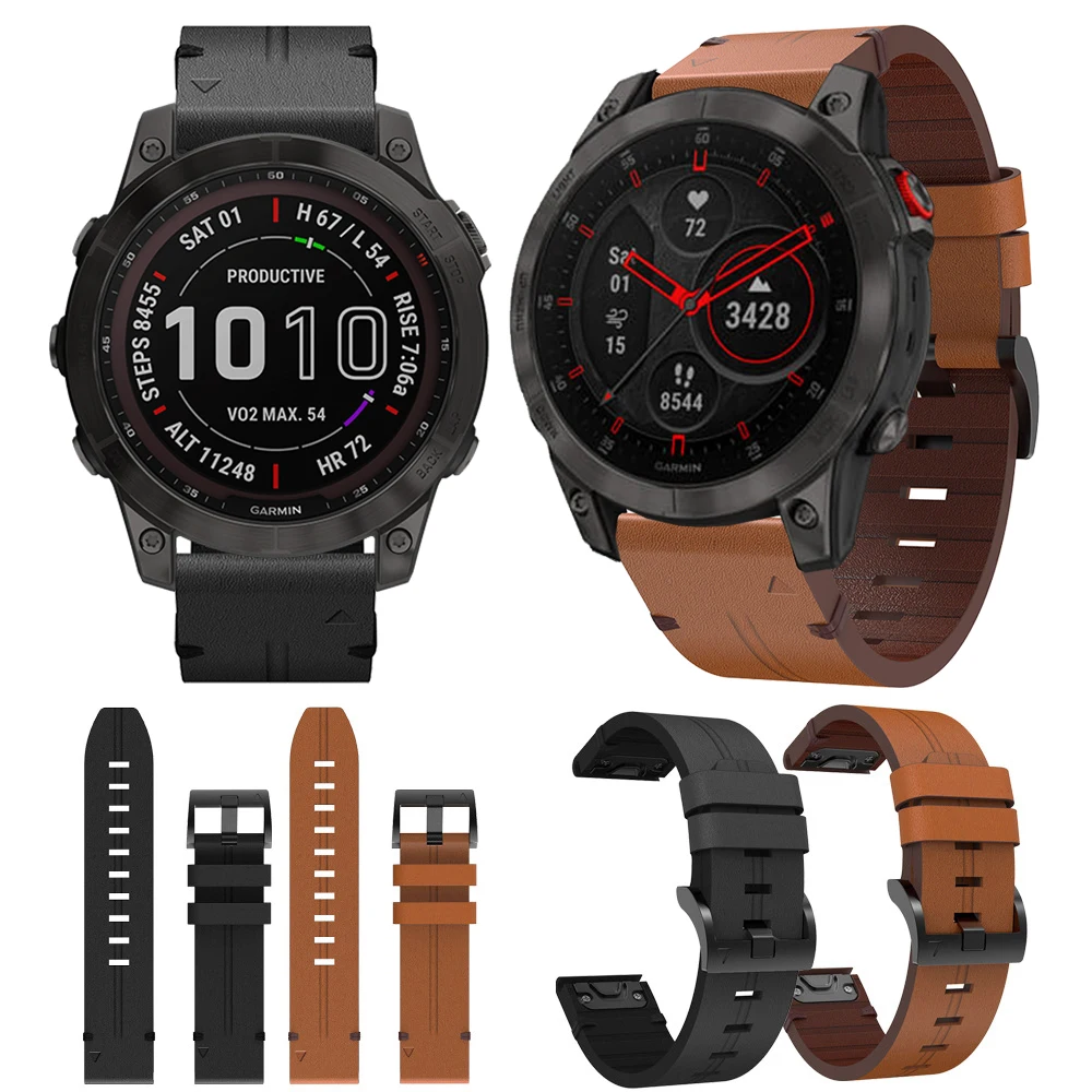 

Ремешок кожаный QuickFit для Garmin Fenix 7X 7 6X 6 Pro 5X Plus/EPIX/tactical x Delta, аксессуары для наручных часов, 22 мм 26 мм
