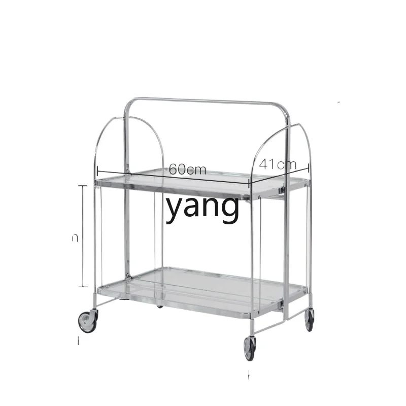 

CX Iron Shelf Glass Coffee Table Kitchen and Bedroom Bedside Living Room Floor Sofa