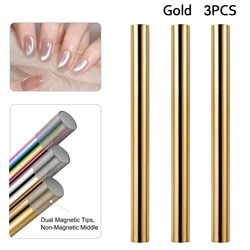 Cat Eye Nail Magnetic Stick for UV Gel Polish Manicure Design (Gold 3pcs)