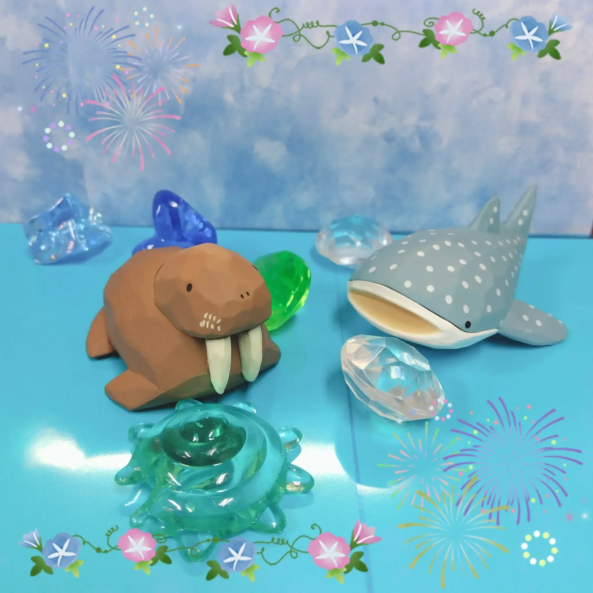 Qualia capsule toys wood carving animals Part.3 cute kawaii blue