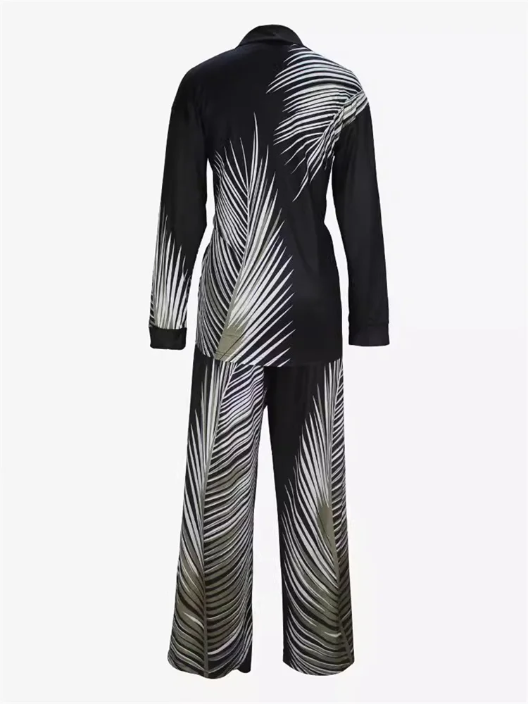 Wmstar Two Piece Set Women Pants Sets Casual Crop Top Loose Stretch Long Sleeve Shirts Suits Fall ClothesWholesale Dropshipping