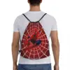 Custom Spiderman Gesture Drawstring Backpack Bags Women Men Lightweight Gym Sports Sackpack Sacks for Shopping 5