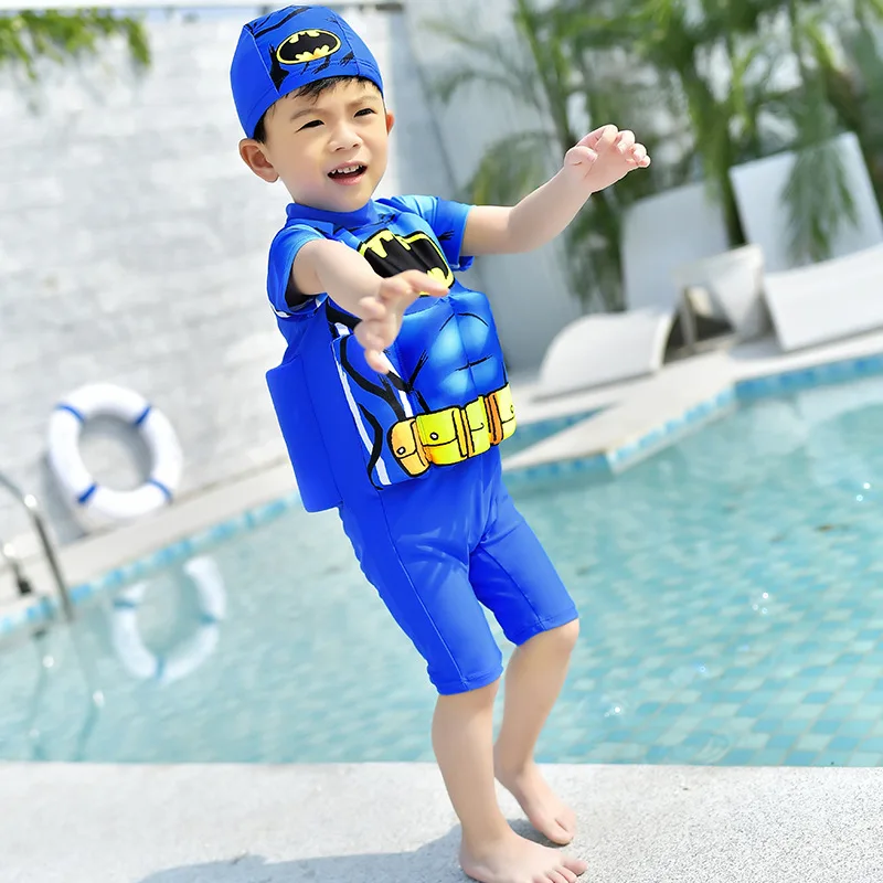 Buoyancy Swimsuit One Piece Suit 2-7 Year Children Short Sleeve Floating Swimwear Kid Cartoon Swimming Suit Bathing one piece swimsuit children swimsuit children swimsuits