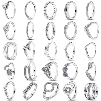 Silver Heart Bow Round Size 6789 For Women
