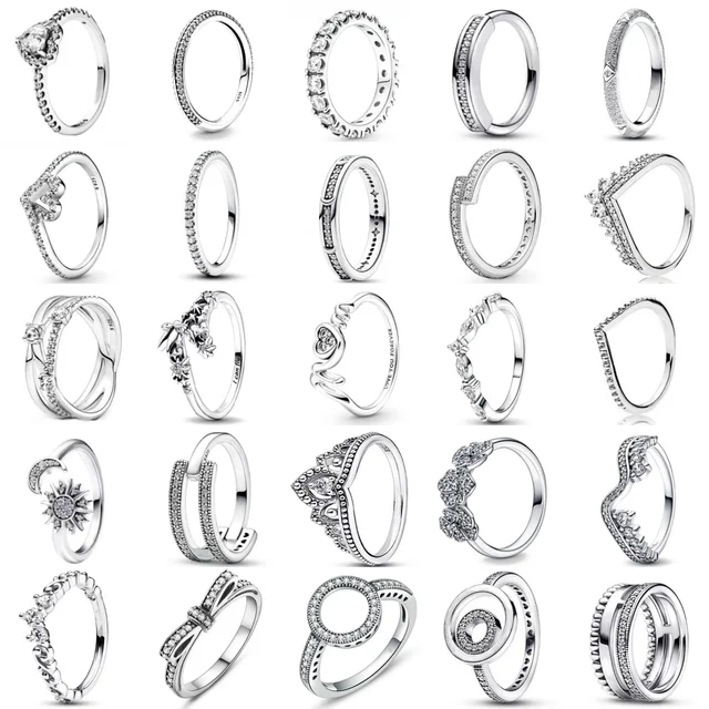 Silver Heart Bow Round Size 6789 For Women
