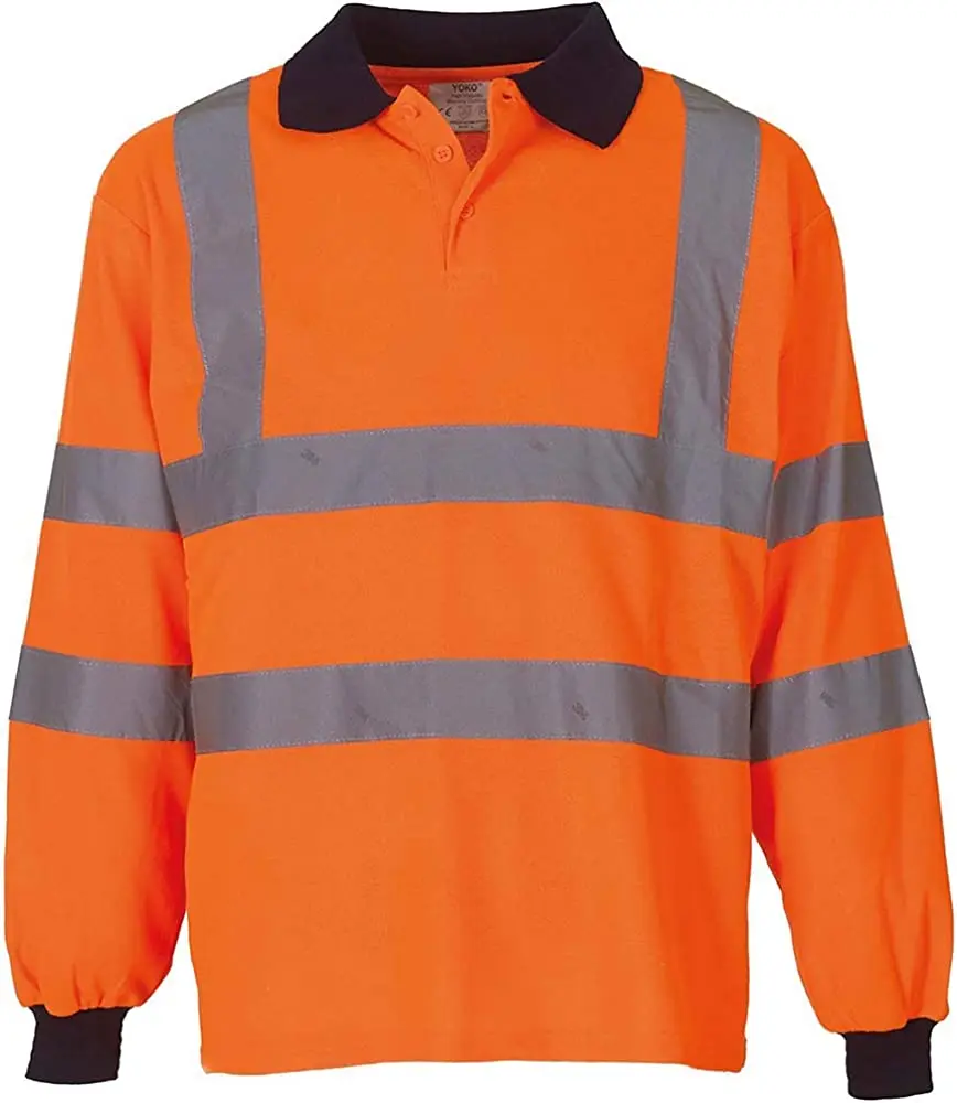 Safety Work Polo Shirt Long Sleeve Reflective Shirt