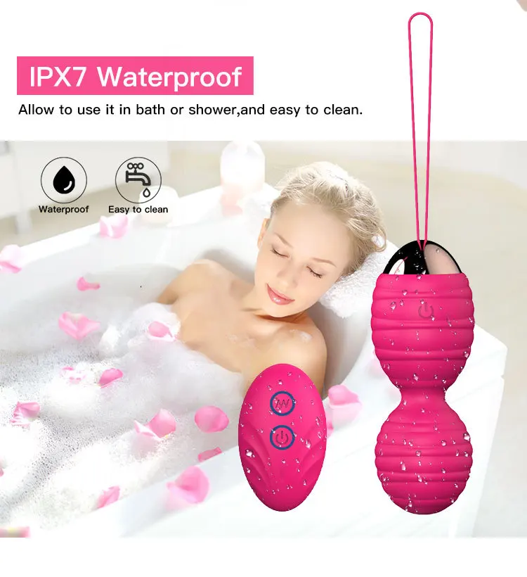 Vaginal tighten Exercise Kegel Balls 12 Speed Vibrating eggs Silicone Ben wa ball G Spot Vibrator Erotic sex toy for Women