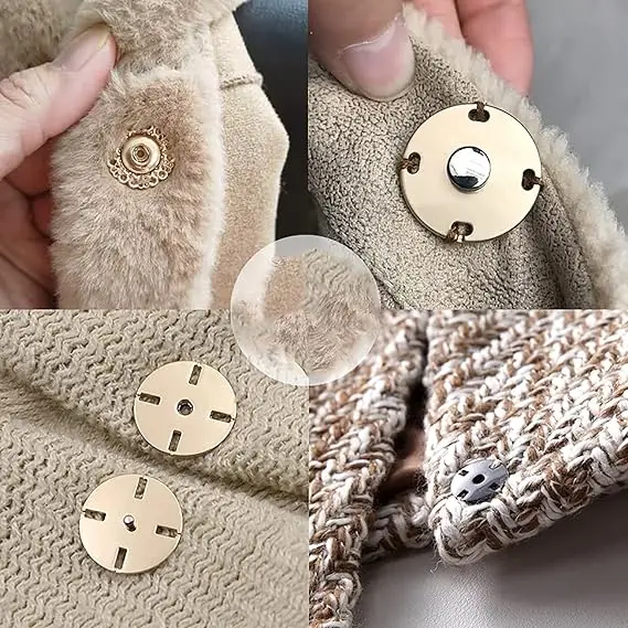 HENGC 5Pcs High Grade Invisible Metal Snap Buttons For Clothes Coat Woolen  Jacket Knit Bags Big Anti-light Handmade Decorations - AliExpress