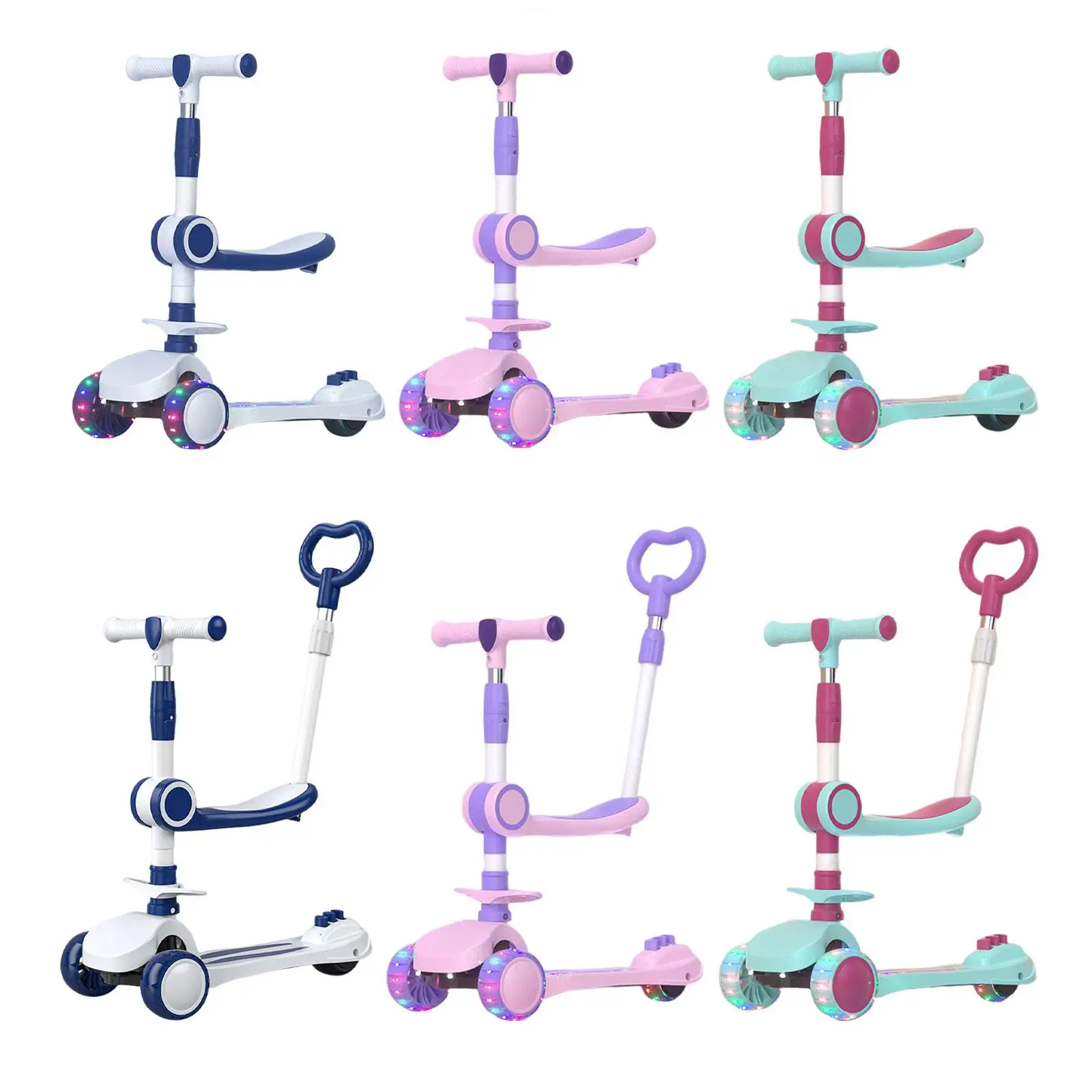 3 Wheel Scooter Folding Portable Stable with Music Light Flashing Self Balancing 3 Wheel Scooter Folding Portable Stable with Music Light Flashing Self Balancing