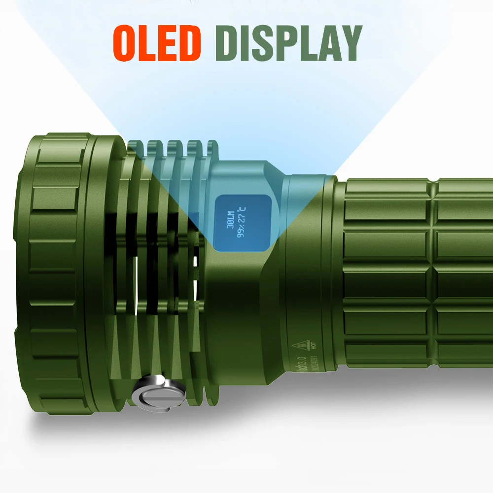 강력한 야외 캠핑 랜턴 50000 루멘 LED 손전등(팬 포함) USB 타입 C 충전식 램프 650M 장거리 토치 마하 V3