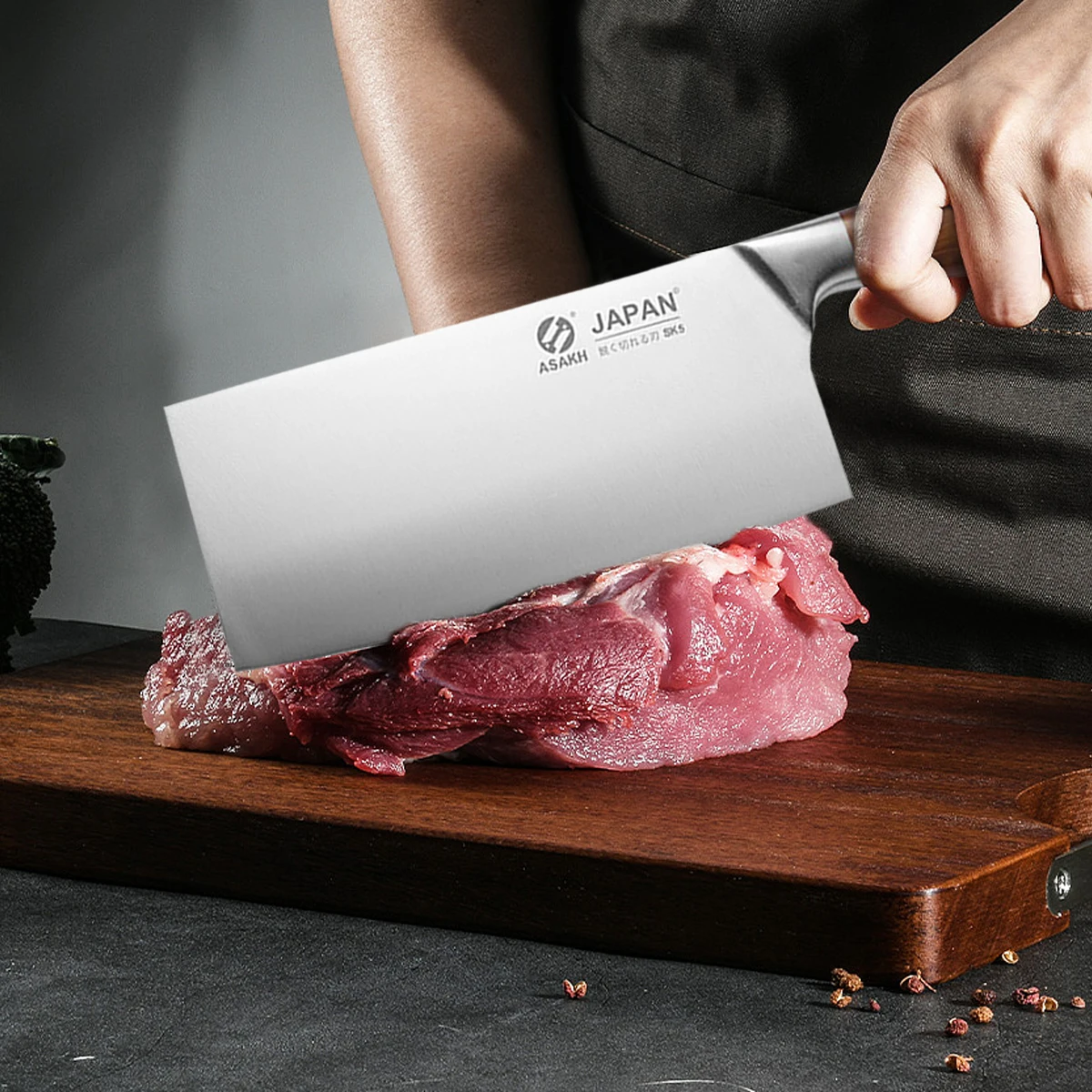 Kitchen Knife 1-6pcs Japanese Chef Knife Set Stainless Steel Kitchen Knives Chop Bones Meat Cleaver Vegetable and Fruit Slicing Knife BBQ