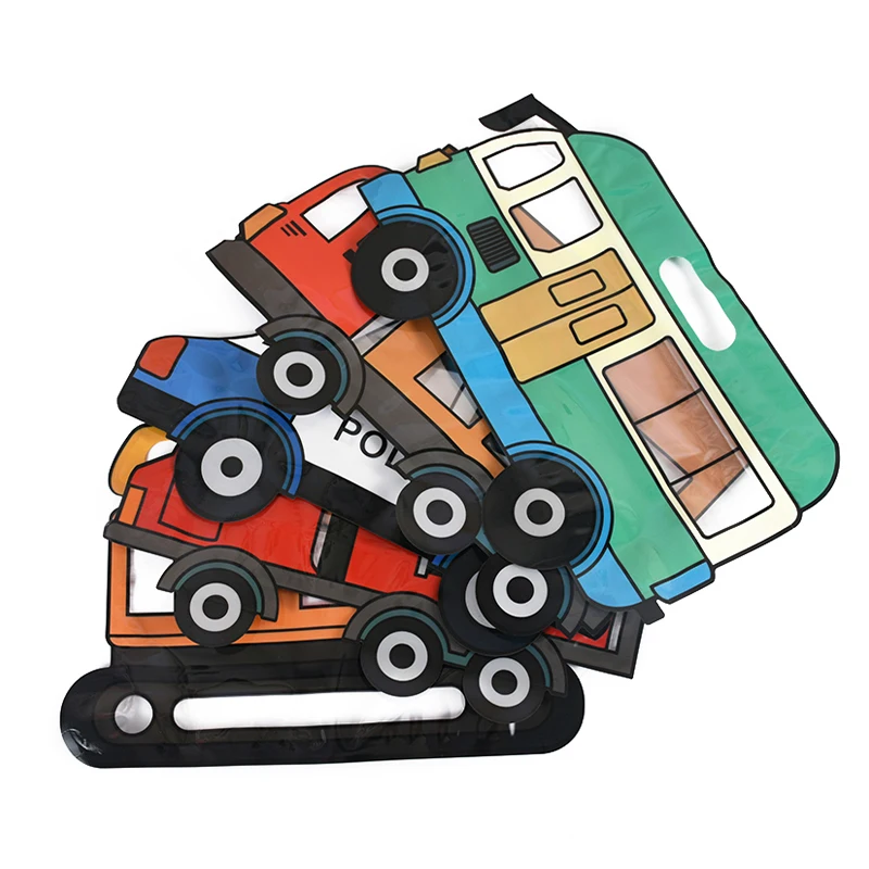 10Pcs Construction Truck Candy Gift Bag Police Car Excavator Cookie Snack Zipper Bags Kids Birthday Party Favors Decor Supplies