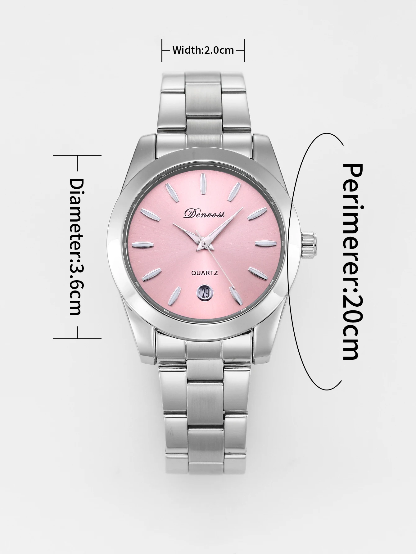 Montre Bracelet DENVOSI Quartz – Acier Doré Inoxydable, Affichage Date, Homme