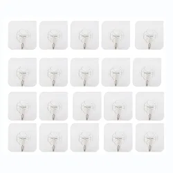 5/10/20PCS Stainless Steel Storage Hooks Kitchen Bathroom Door Wall Multi-Function Storage Hanger Self Adhesive Hook