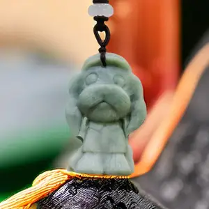 Natural Real Jade Dog Pendant Necklace Fashion Stone Carved Jewelry Chinese Designer Gift Gemstones Amulet Luxury Charm