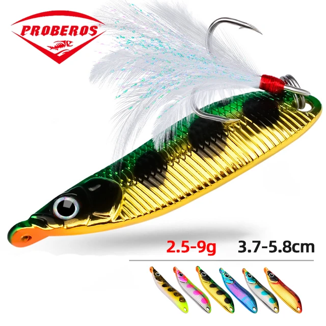 Metal VIB Spinners Spoon Lures 2.5g 5g 7g 9g Leech Fidget Hard Artificial  Bait with Feather Hook Sequin Wobbler Fishing Tackle - AliExpress