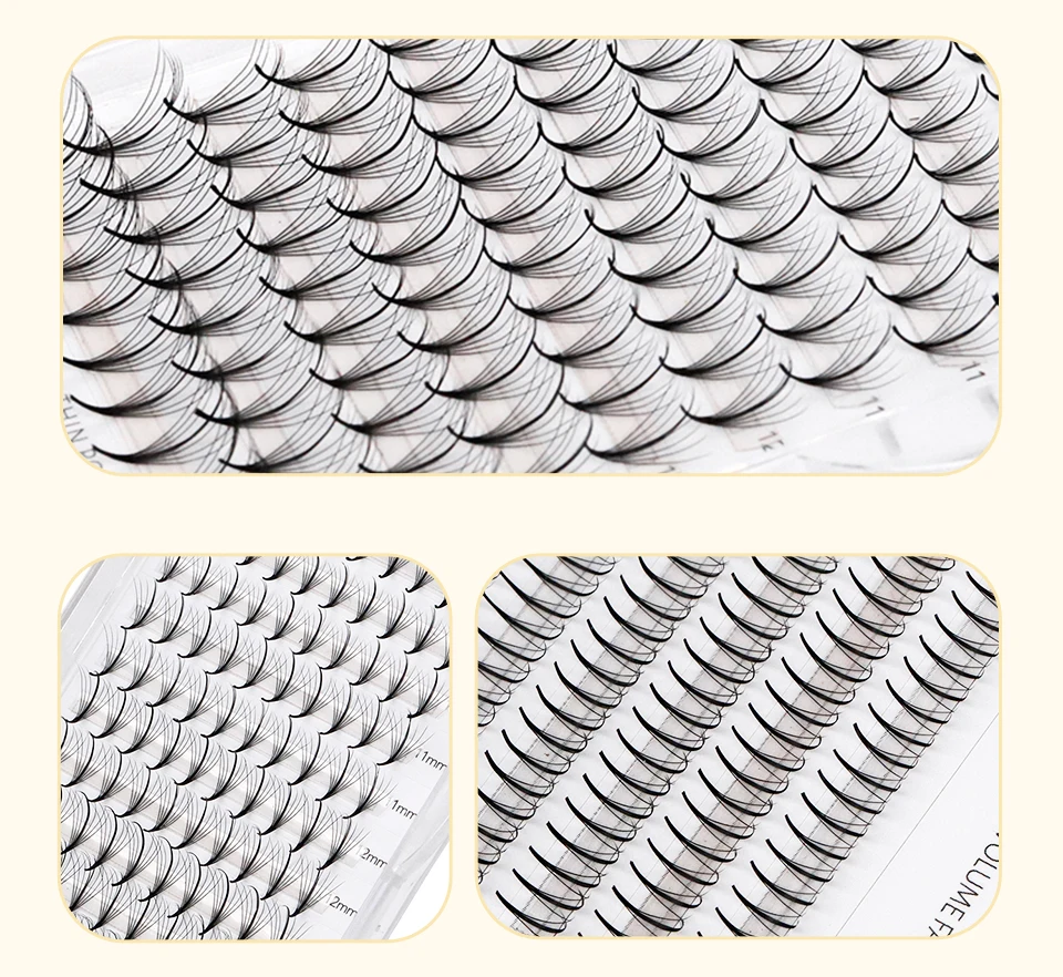 Rujade 3D 5D 7D 9D Vorgefertigte Wispy Fans Wimpern Scharfer spitzer Stiel Faux Nerz Wispy Spike Russische Volumenfächer Wimpernverlängerungen – Detail 13