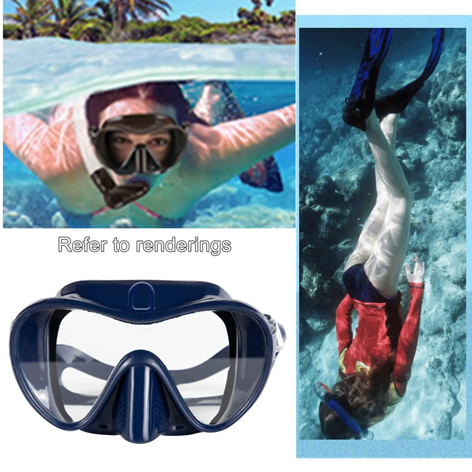 Diving Mask Leakproof Anti-Fog Underwater Scuba Snorkeling Glasses Eyewear