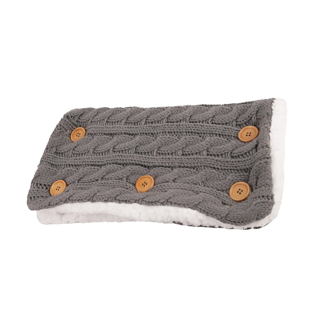 

Winter Knitted Baby Stroller Glove Thickening Protector Buttons Hand Cover