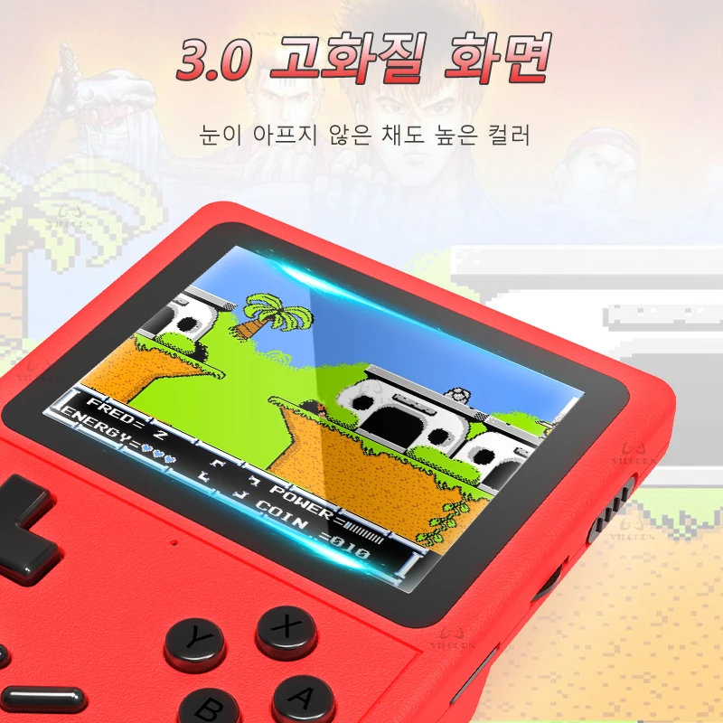 GB300 휴대용 게임기 레트로 게임 콘솔 3인치 포켓 비디오 게임 콘솔 10000개 게임 SFC/GB/GBA 지원 AV 출력