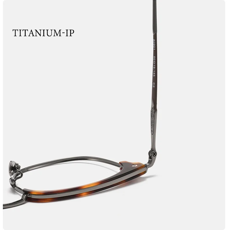 Japanische Luxusmarke Designer Optische Brillengestelle Männer und Frauen Acetat Titan Myopie Brillengestell 80901 – Detail 6