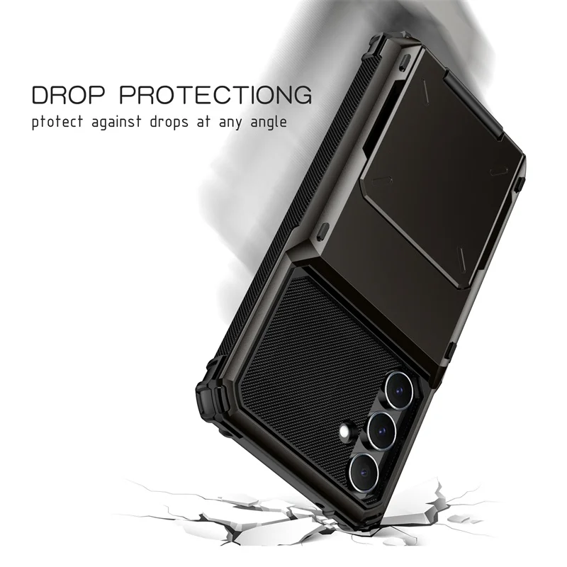 Shockproof Armor Flip Wallet Case with Card Slot Cover