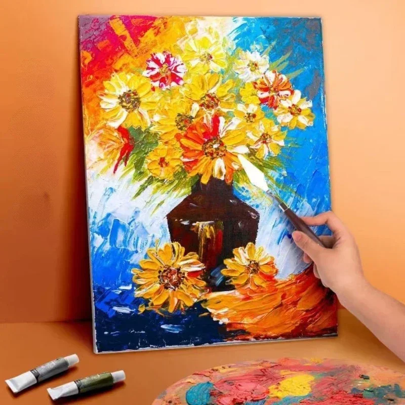 Oil Painting Scrapers 7pcs Plastic Paint Color Mixing Knife Art Acrylic Gouache