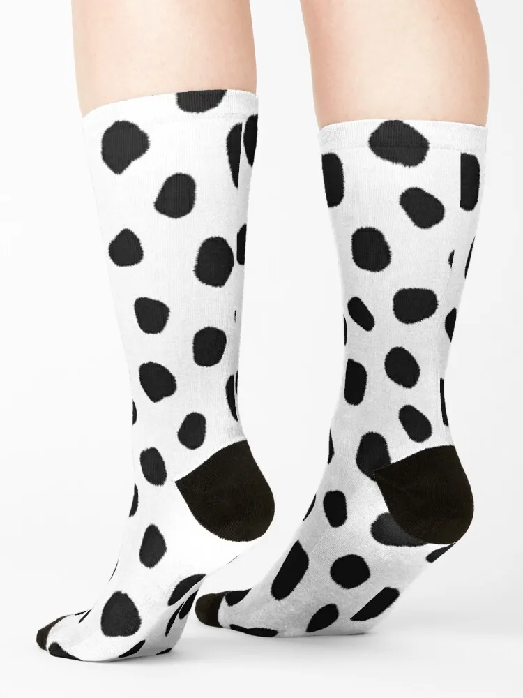 Dalmatian print - Black and white Dalmatian spot Socks cycling socks custom socks funny gifts socks luxe Women's Socks Men's