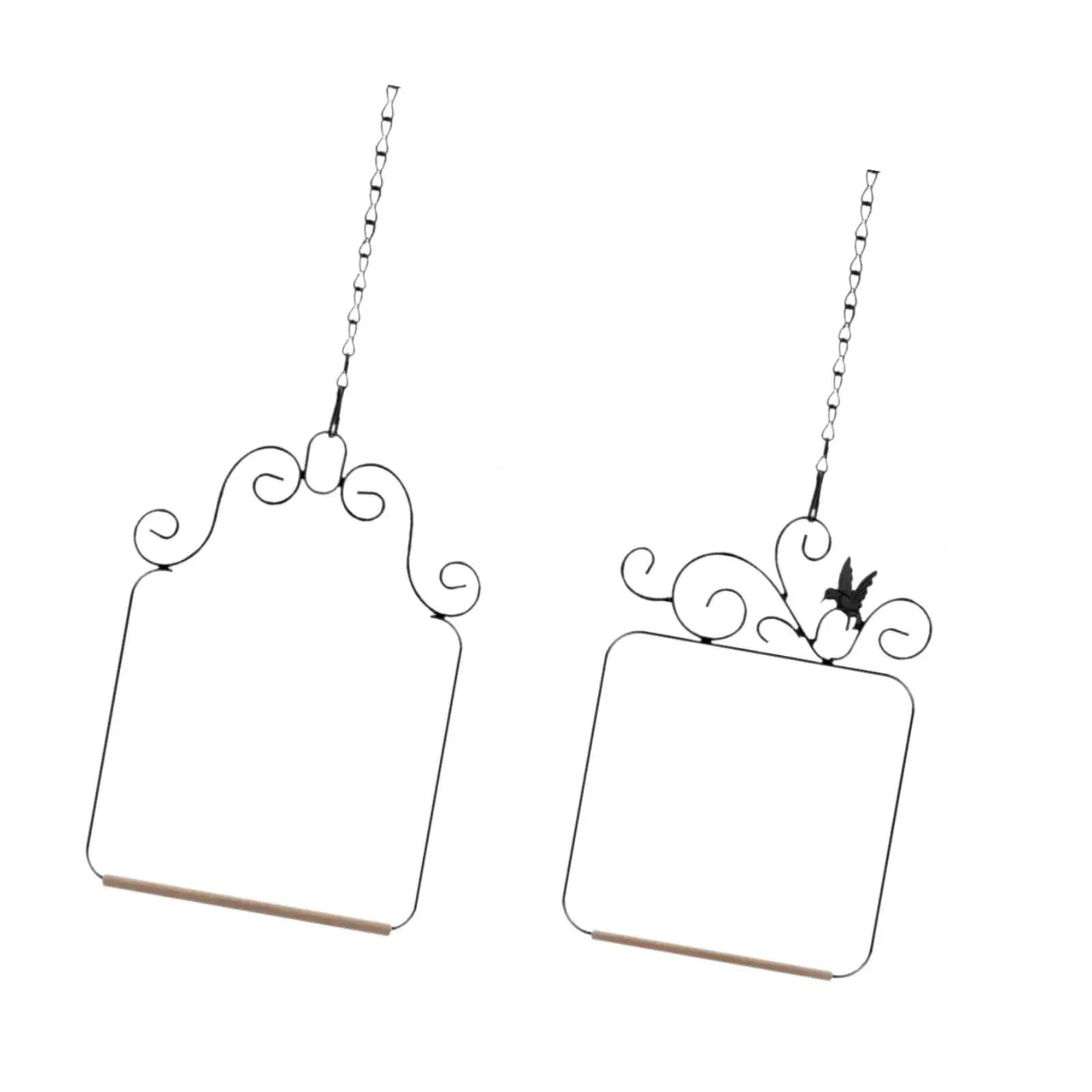 2x Hummingbird Swings Hanging Outdoor Metal Frame Wooden Perch Bird Swings for Small Birds Cockatiels Farmhouse Office Patio