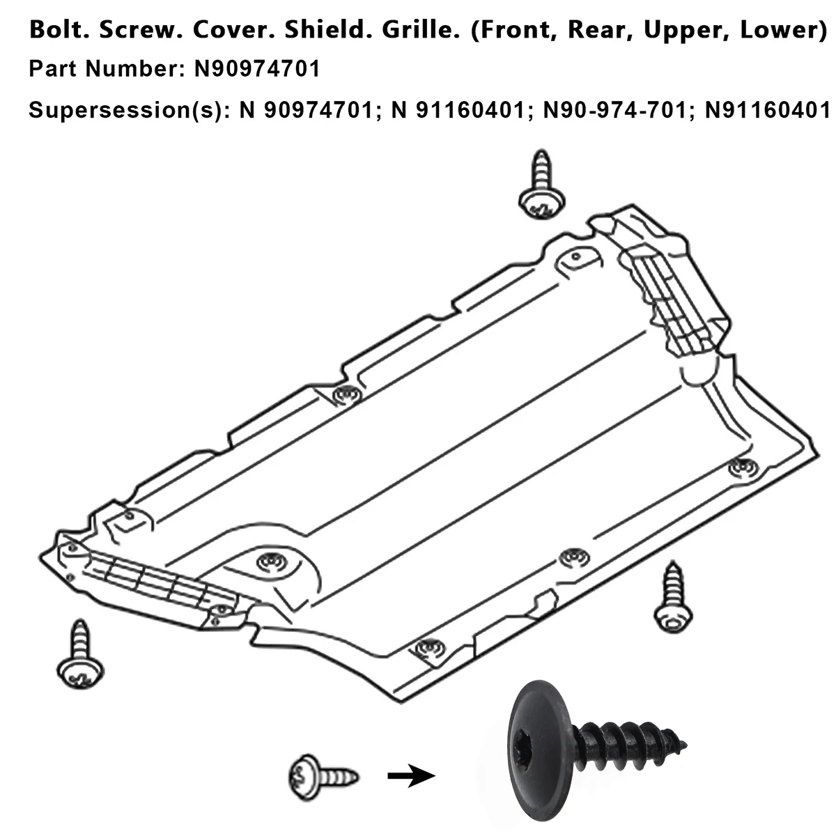 자동차 엔진 언더 커버 스플래시 가드 셀프 태핑 나사, 블랙 5mm Torx 나사, 아우디 A4 A3 A5 A6 A7 A8 Q5 VW 골프 파사트, 30 개