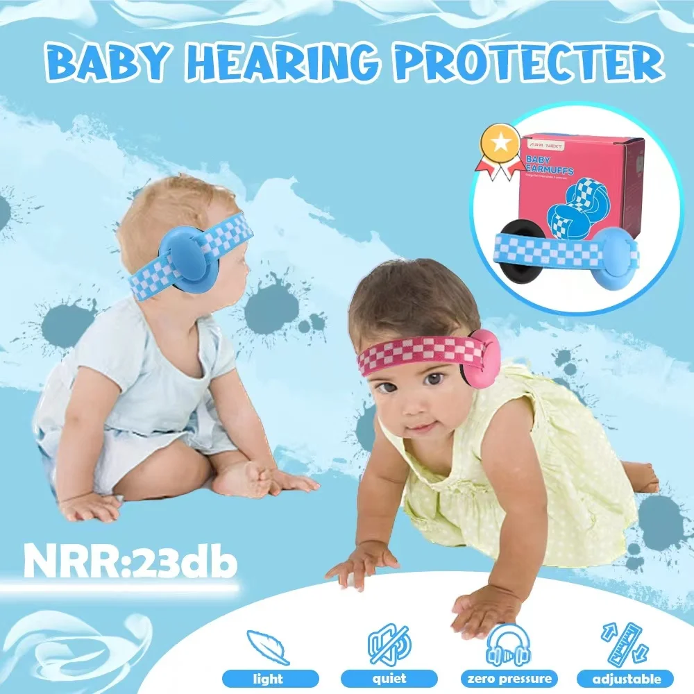 Baby Anti-Noise Earmuffs Elastic Strap Hearing Protection Safety Ear Muffs Kids Noise Cancelling Headphones Sleeping Child
