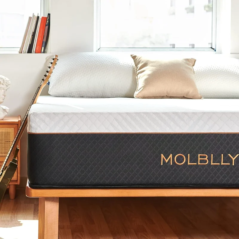 

Molblly Queen Mattress - 12-Inch Hybrid Mattress with Individual Pocket Springs and Foam, Queen Size Bed in a Box, Breathable