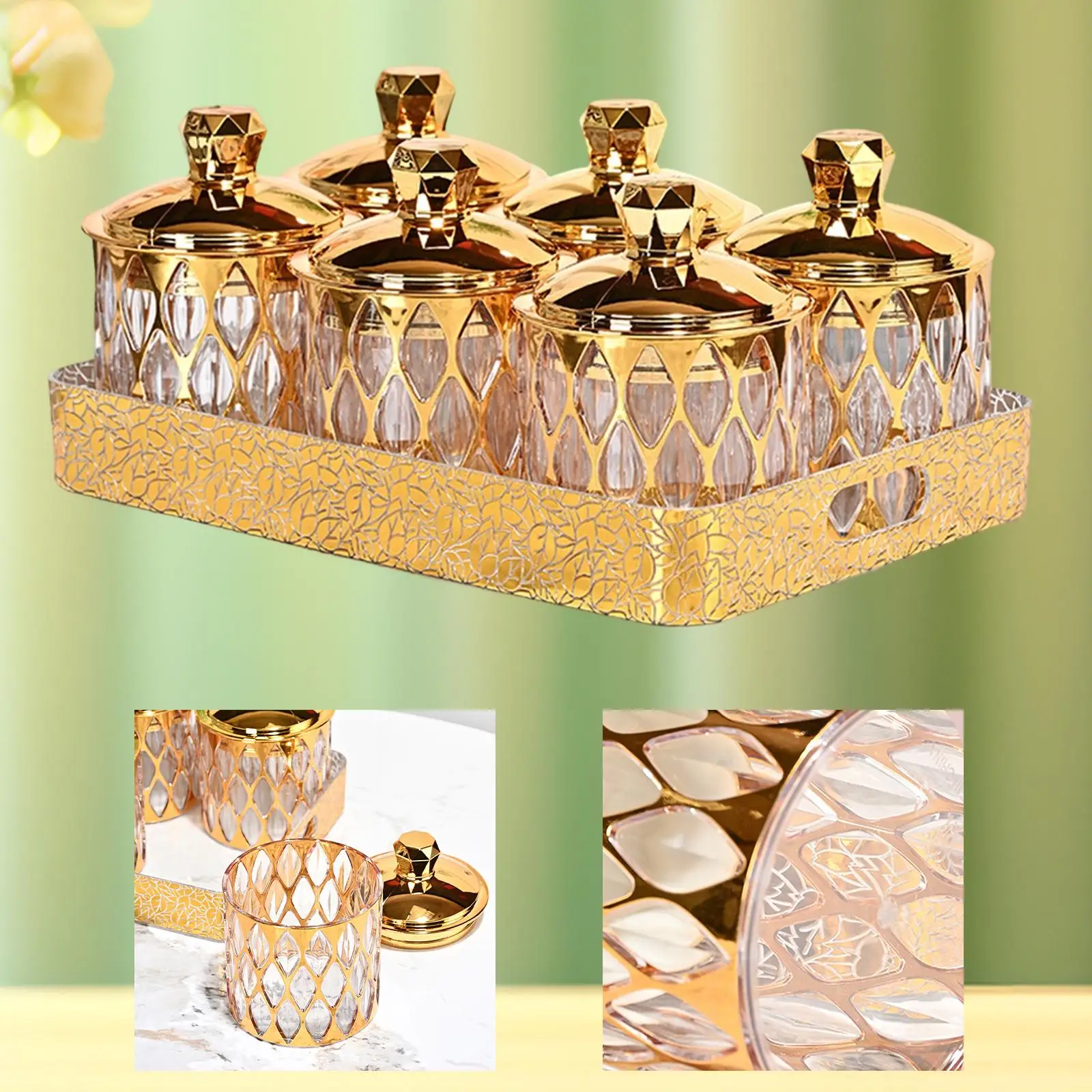 Kitchen Storage Jars Kitchen Counter Decorative with Lids Container Airtight Organizer for Snacks Sugar Coffee Condiment Nuts