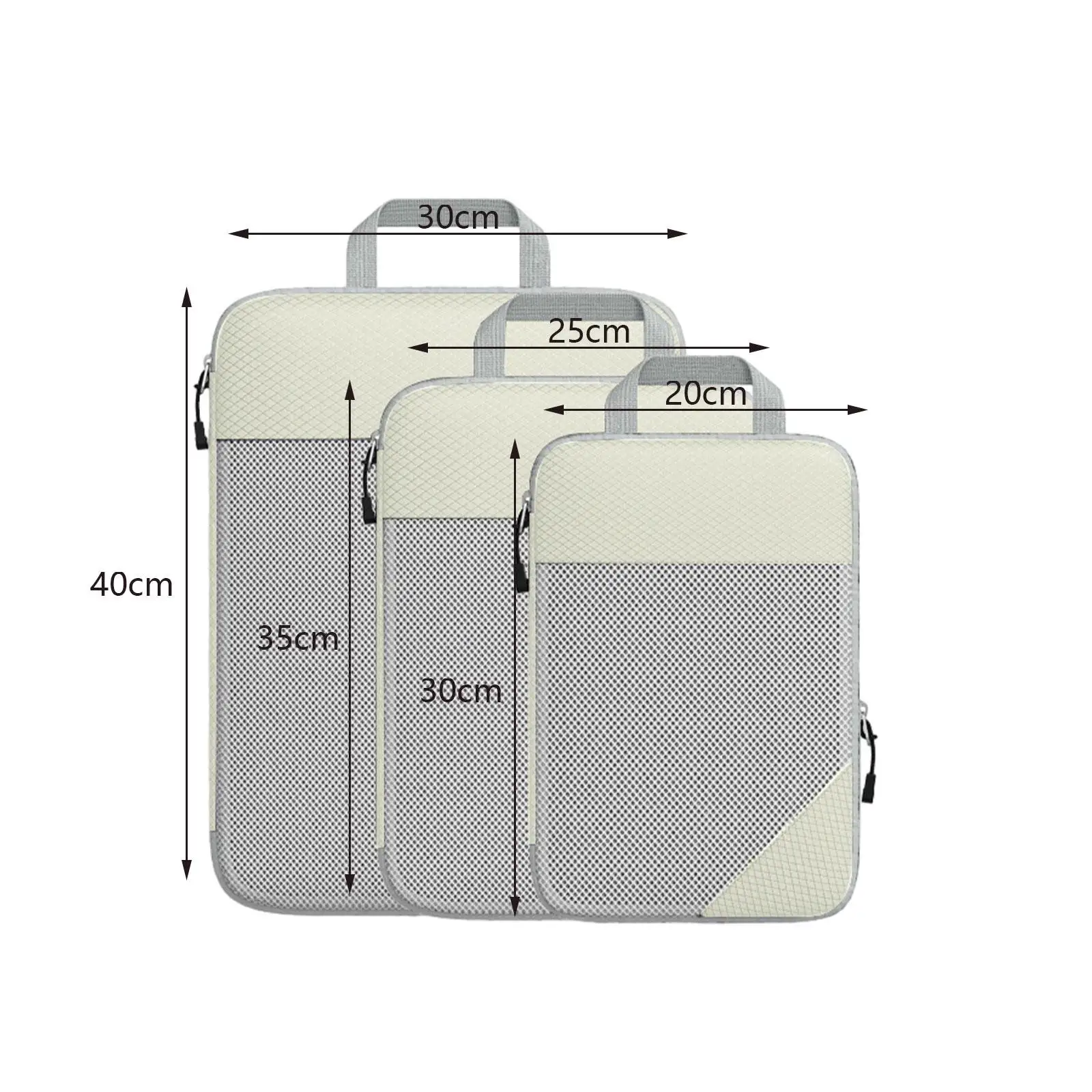 3x Compression Packing Cubes Luggage Organizer Bags for Women Men Outdoor