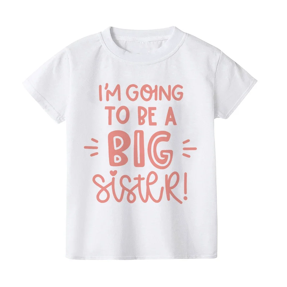 I'm Going To Be A Big Sister T-shirt Baby Announcement Big Sister Sibling Clothes Tops Toddler Rainbow Shirt Girl Kids Clothing 5