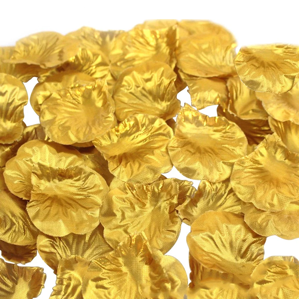 

1000pcs Fabric Golden Rose Petals Artificial Rose Flowers Rose Petals for Valentine Day Wedding Party Flower Decoration
