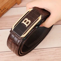 Men's Belt Automatic Buckle Belt High-Quality Trendy Crocodile Pattern Belt Fashionable Jeans Strap Men's Accessories - Image 4