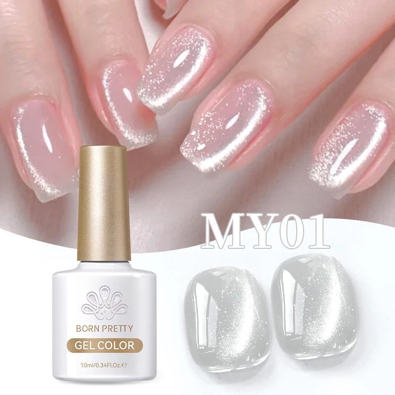 BORN PRETTY 10ml Clear Water Light Cat Magnetic Gel Ultra Shine Nude Pink Jelly Soak Off UV LED Gel Nail Art Varnish Manicure
